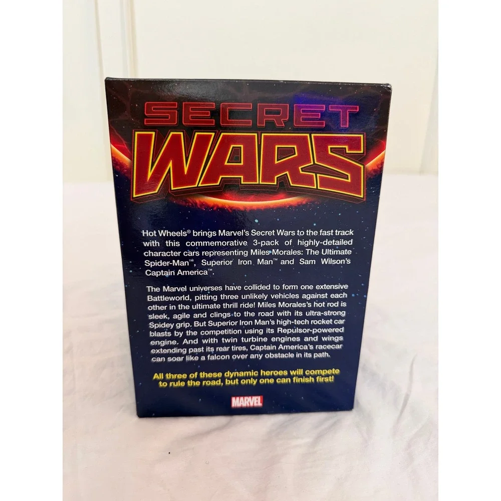 Hot Wheels Marvel Secret Wars 3-Pack Spider-Man Iron Man Captain America Cars